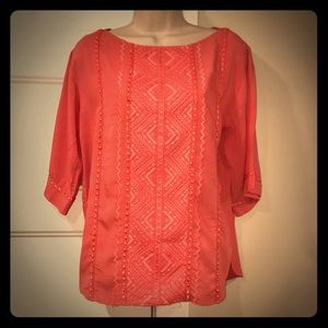 Sundance Coral Blouse. Size XS (fits like a S)